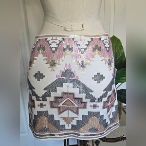 FREDERICK'S Aztec Sequin Mini Skirt!